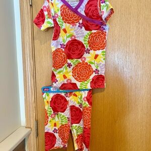 Hanna Andersson Floral Pajama Set - Red, Orange, Purple, Yellow, Green